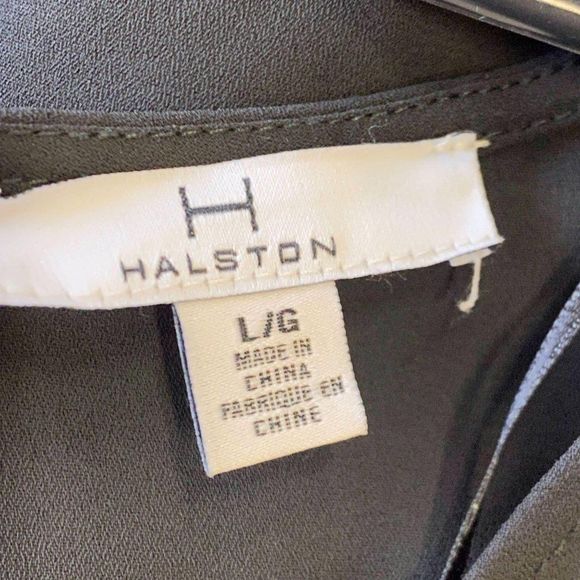 HALSTON Black Flare Sleeve Blouse NWT - Picture 9 of 9